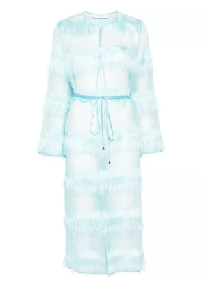 DE SANTIS fringe-detailed coat - Blue