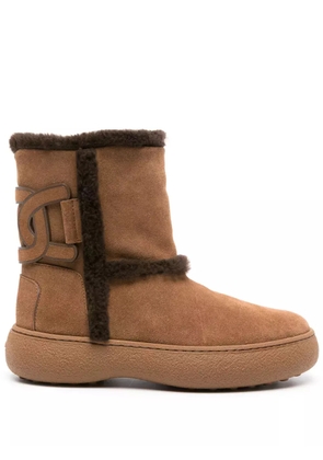 Tod's Kate shearling suede boots - Brown
