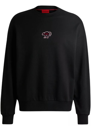 HUGO logo-print cotton sweatshirt - Black