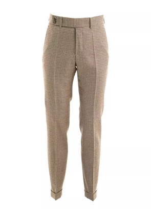 Incotex cuffed houndstooth trousers - Neutrals