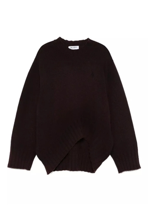 The Attico asymmetric ribbed-knit sweater - Brown