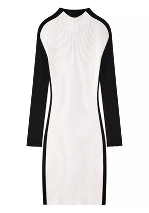 Courrèges contrast-frame ribbed-knit mini dress - Black