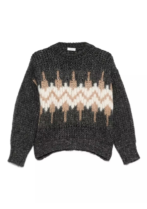 Peserico jacquard-pattern knit sweater - Grey