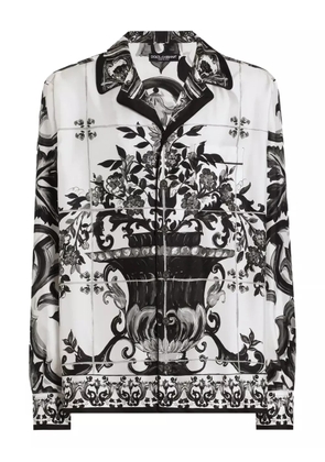 Dolce & Gabbana Majolica-print silk shirt - White