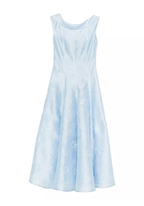 Talbot Runhof floral-embroidered dress - Blue