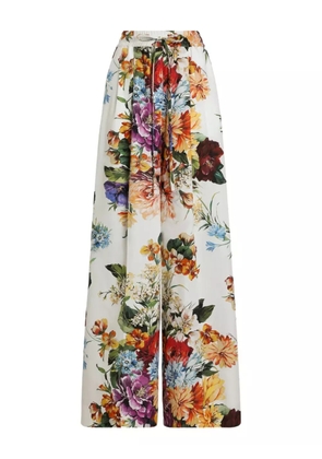 Dolce & Gabbana floral-print trousers - White