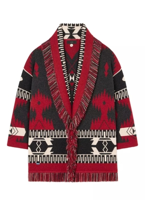 Alanui Icon-jacquard cardigan - Red