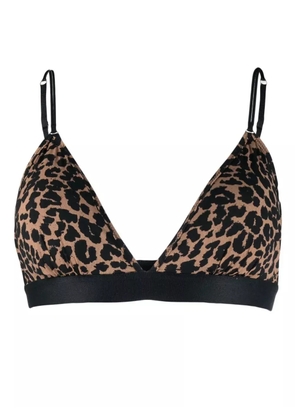 Love Stories leopard-print ruched bralette - Brown