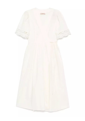 TWINSET wrap-design midi dress - White