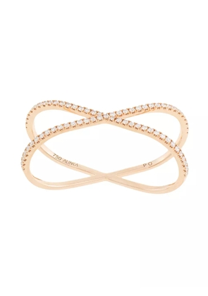 ALINKA 18kt rose gold KATIA DUO diamond two-finger ring
