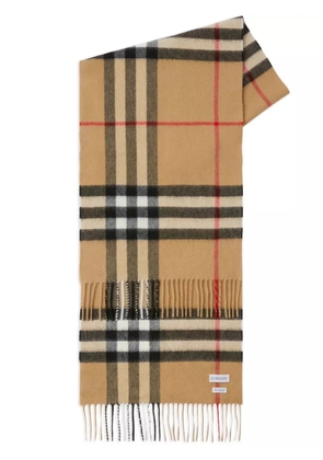 Burberry check-pattern fringed scarf - Brown