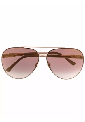 Jimmy Choo Eyewear Gray pilot-frame sunglasses - Pink