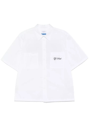 Off-White logo-embroidered shirt