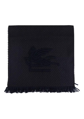 ETRO logo-embroidered scarf - Blue