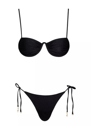 Noire Swimwear Monowire satin bikini set - Black
