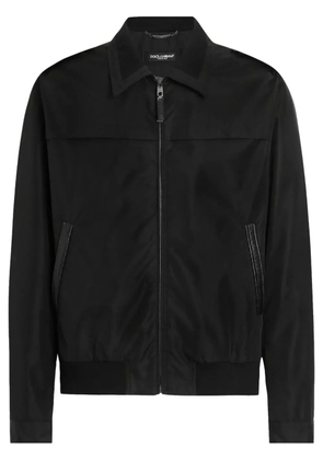 Dolce & Gabbana logo-plaque bomber jacket - Black