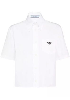 Prada triangle-logo poplin shirt - White