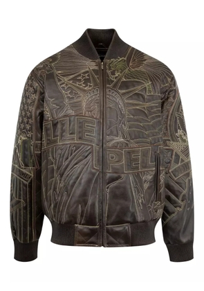 Who Decides War x PP Monument leather jacket - Brown