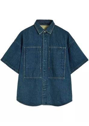 Jil Sander concealed button fastening denim shirt - Blue