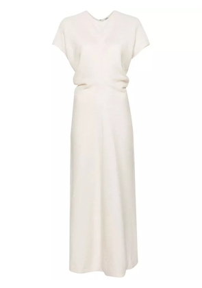TOTEME draped-detailing textured maxi dress - Neutrals