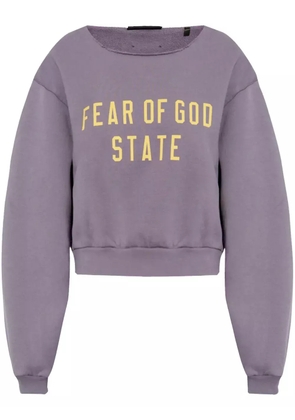 FEAR OF GOD ESSENTIALS logo-print cotton-fleece sweatshirt - Purple