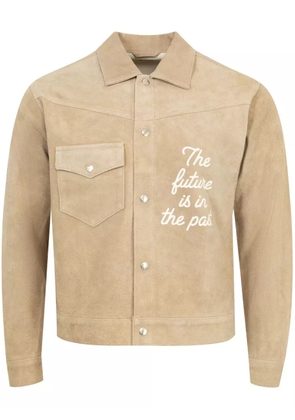 Human Made logo suede jacket - Neutrals