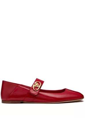 Valentino Garavani VLogo Locker Mary-Jane ballerina shoes - Red