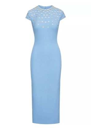 Oscar de la Renta crystal-embellished midi dress - Blue