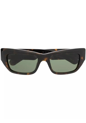 Gucci Eyewear side logo-plaque detail sunglasses - Brown