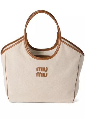 Miu Miu Ivy canvas tote bag - Neutrals