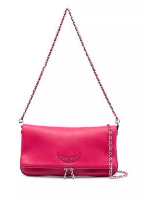 Zadig&Voltaire logo-plaque leather shoulder bag - Pink