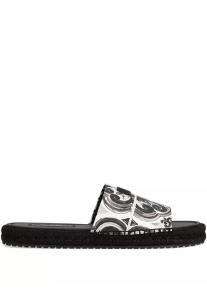 Dolce & Gabbana Majolica-print slides - Black