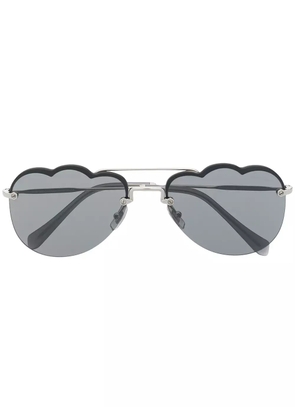 Miu Miu Eyewear mirrored cloud-frame sunglasses - Silver