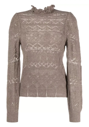 Polo Ralph Lauren pointelle-knit long-sleeved jumper - Brown
