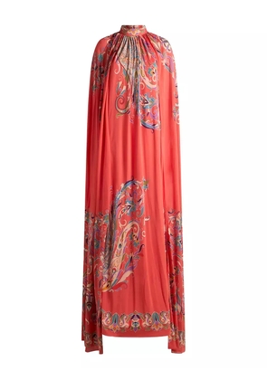 ETRO printed cape dress - Red