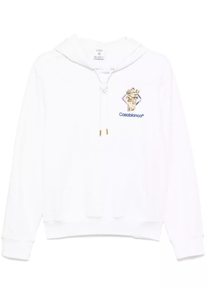 Casablanca embroidered logo hoodie - White