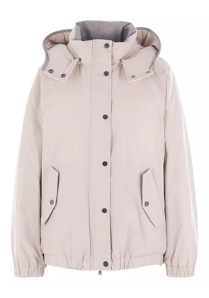 Brunello Cucinelli detachable-hood down jacket - Grey