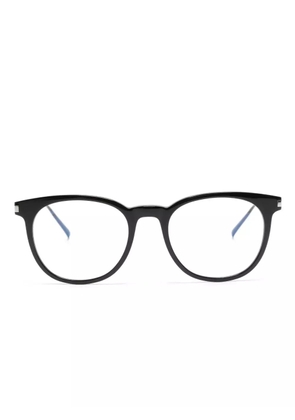 Saint Laurent Eyewear engraved-logo round-frame glasses - Black