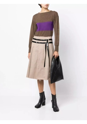 Maison Margiela panelled round-neck jumper - Brown