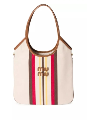 Miu Miu Ivy striped tote bag - Neutrals