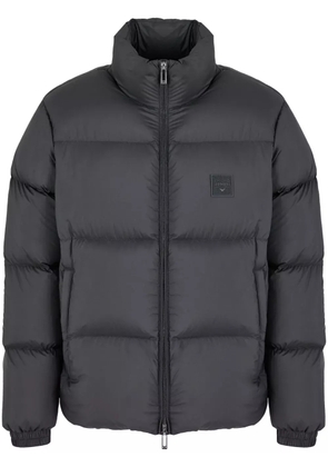 Emporio Armani logo-patch padded jacket - Black
