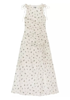 GANNI floral-print dress - White