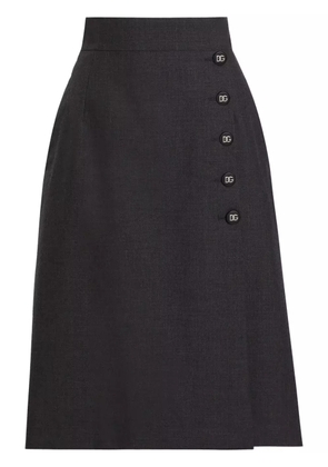 Dolce & Gabbana overlapping-panel midi skirt - Black