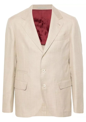 Brunello Cucinelli mélange-effect single-breasted blazer - Neutrals