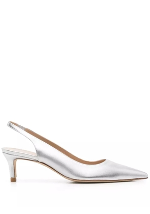 Stuart Weitzman metallic-effect leather pumps - Grey