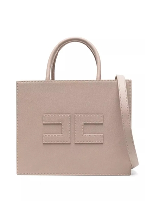 Elisabetta Franchi medium contrast-stitching tote bag - Neutrals