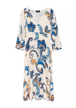 ETRO floral-print midi dress - Neutrals