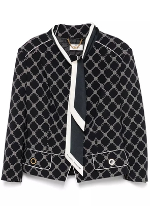 Elisabetta Franchi printed crepe jacket - Black
