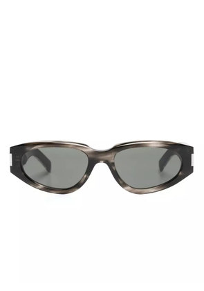 Saint Laurent Eyewear tortoiseshell-effect oval-frame sunglasses - Black