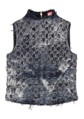 Diesel houndstooth denim vest - Blue